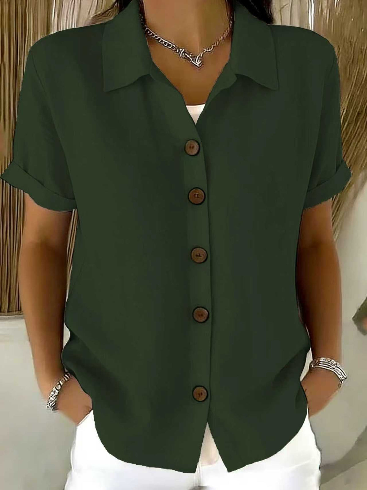 RELAXED COLLARED SHIRT FOR WOMEN
