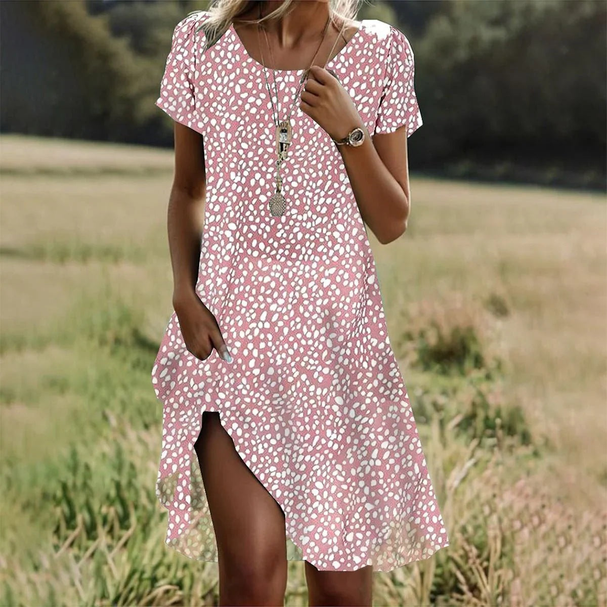FLOWING MIDI DRESS FOR WOMEN