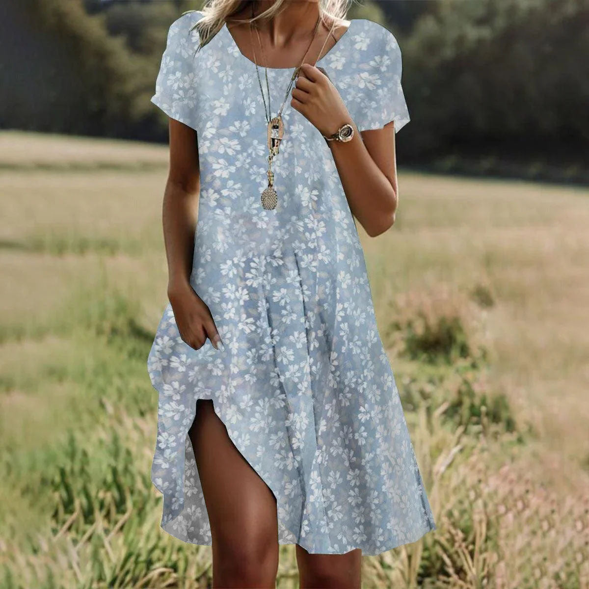 FLOWING MIDI DRESS FOR WOMEN