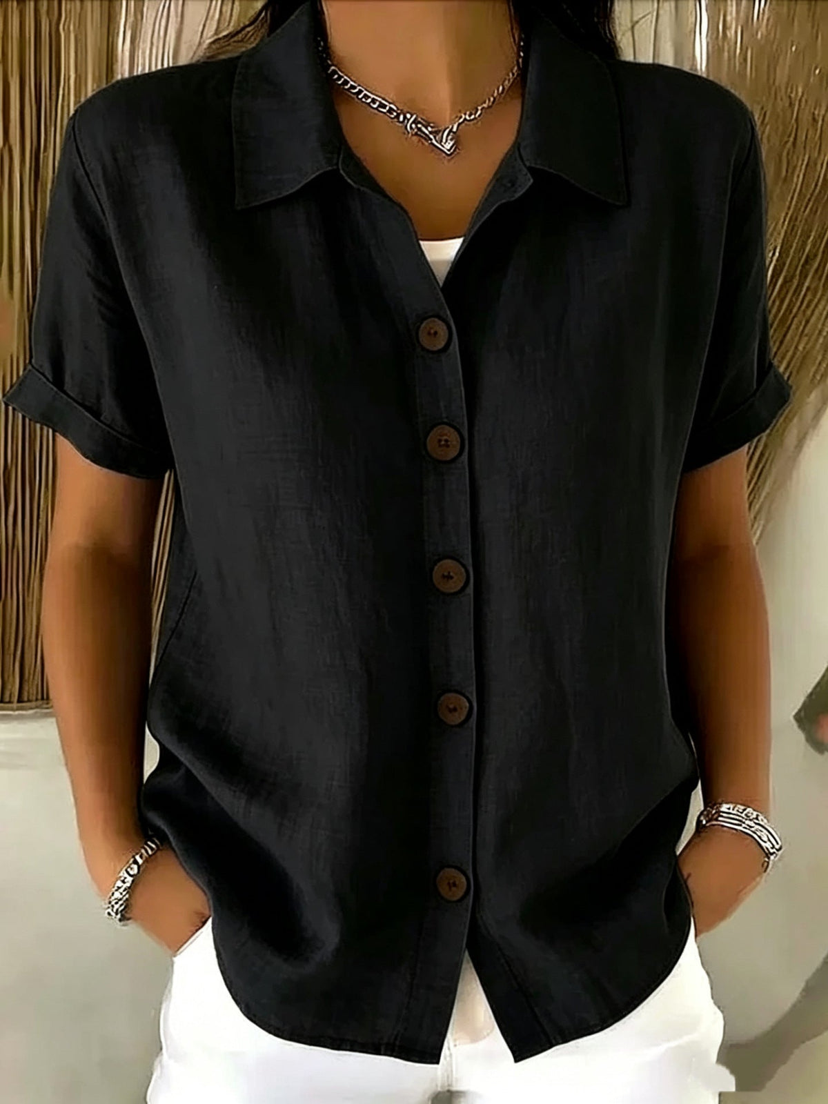 RELAXED COLLARED SHIRT FOR WOMEN