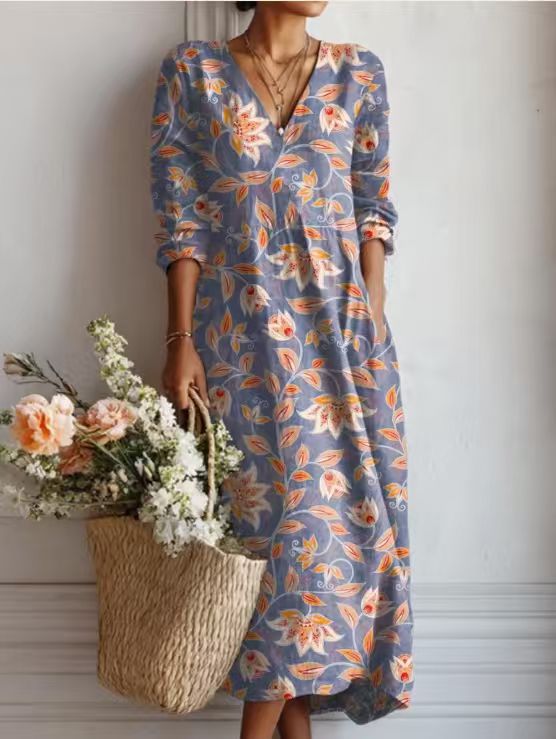 ABSTRACT PRINT DRESS FOR WOMEN