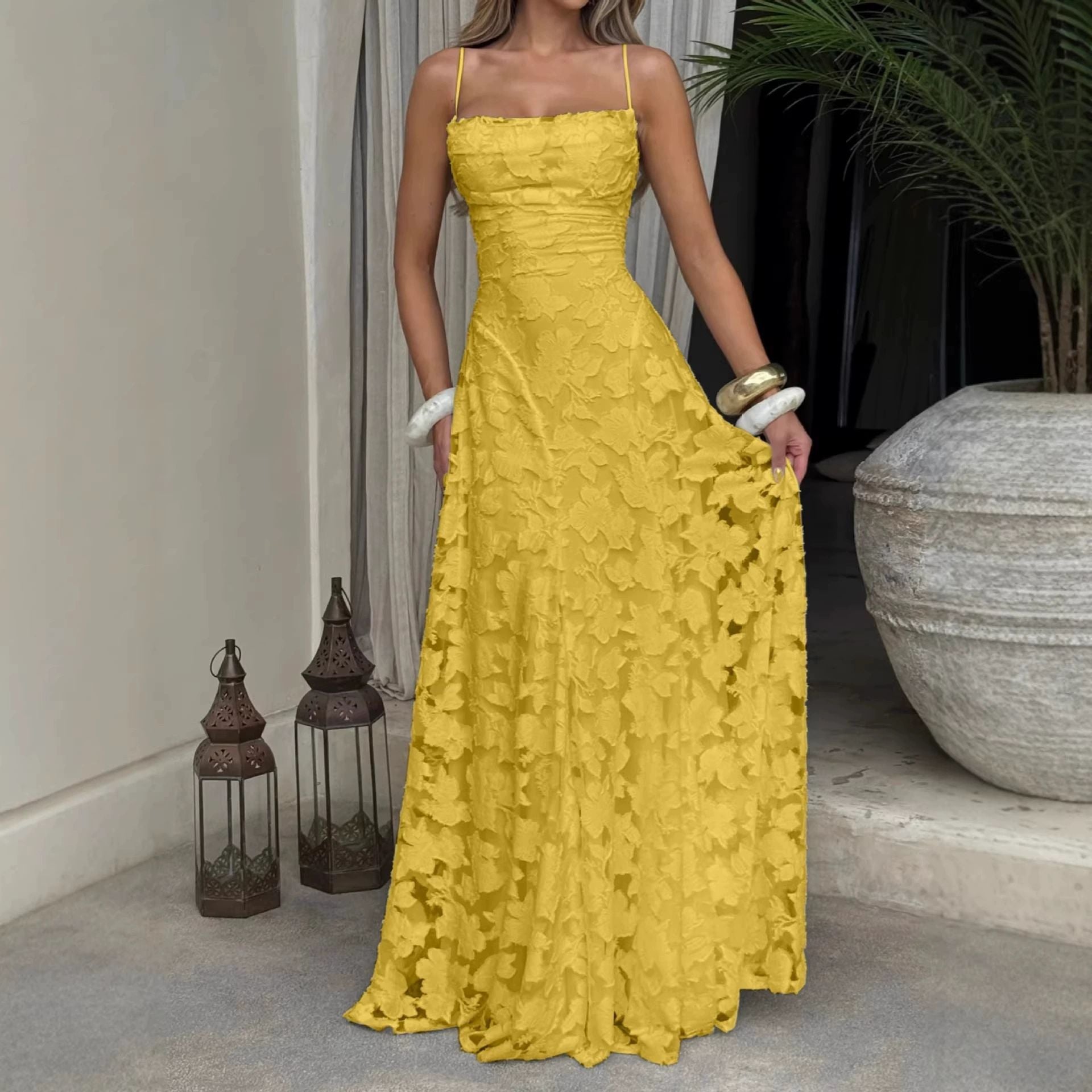 FLORAL COWL MAXI DRESS FOR WOMEN