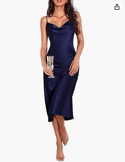 SATIN MIDI DRESS FOR WOMEN