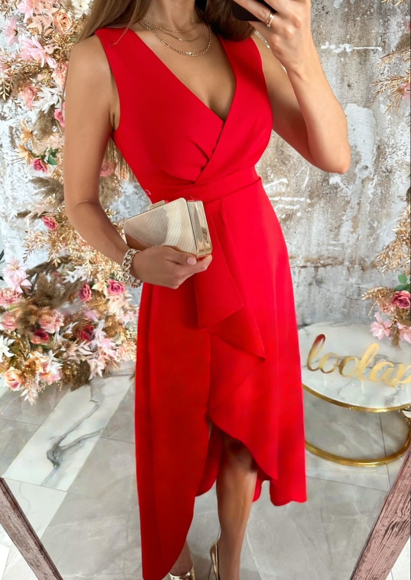 ASYMMETRIC WRAP MAXI DRESS FOR WOMEN