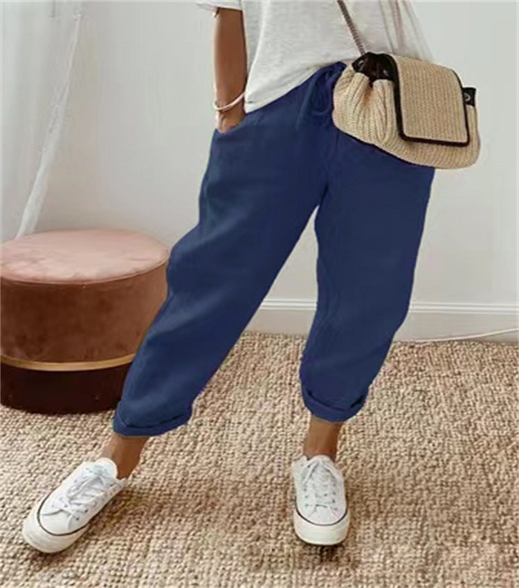 FLOWS LINEN TROUSERS FOR WOMEN