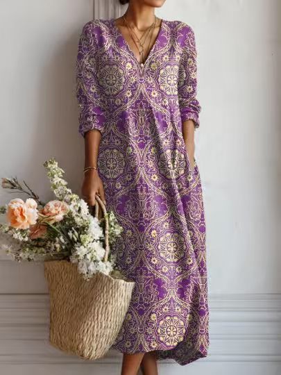 ABSTRACT PRINT DRESS FOR WOMEN
