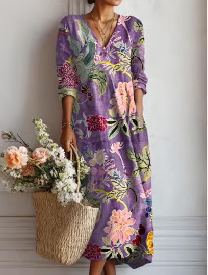 ABSTRACT PRINT DRESS FOR WOMEN