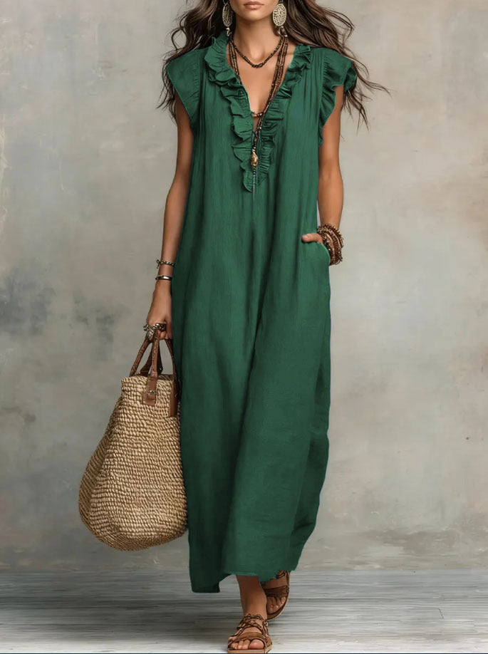 FLOWING LINEN DRESS FOR WOMEN