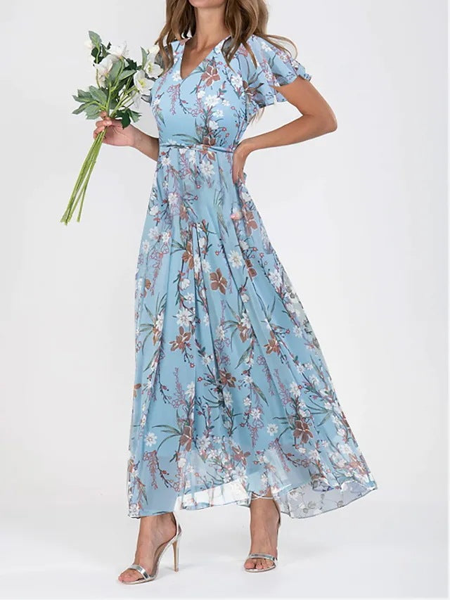 FLORAL WRAP DRESS FOR WOMEN