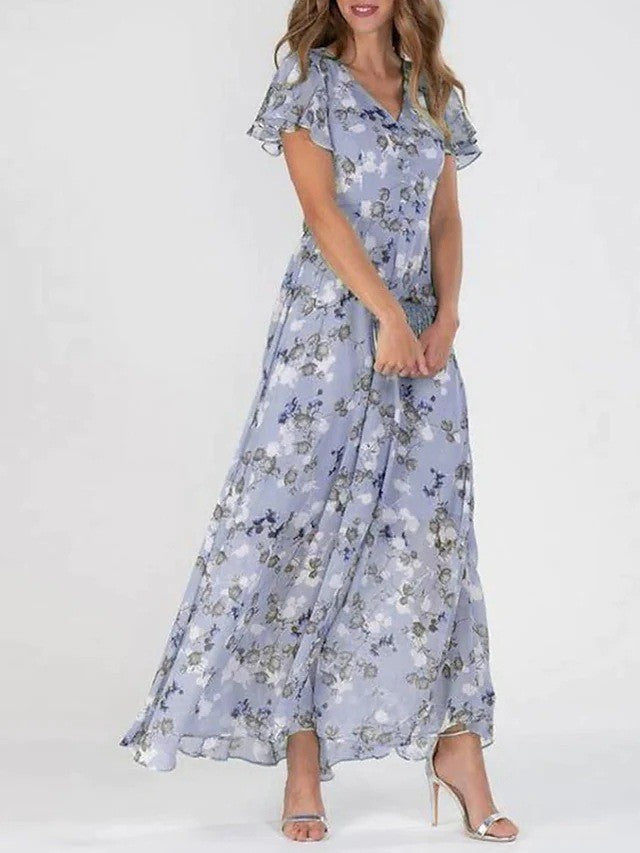 FLORAL WRAP DRESS FOR WOMEN