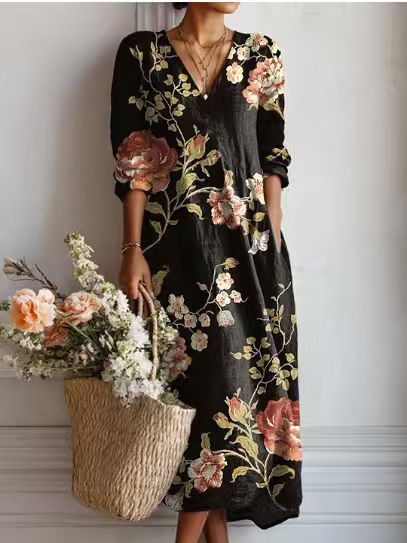 ABSTRACT PRINT DRESS FOR WOMEN
