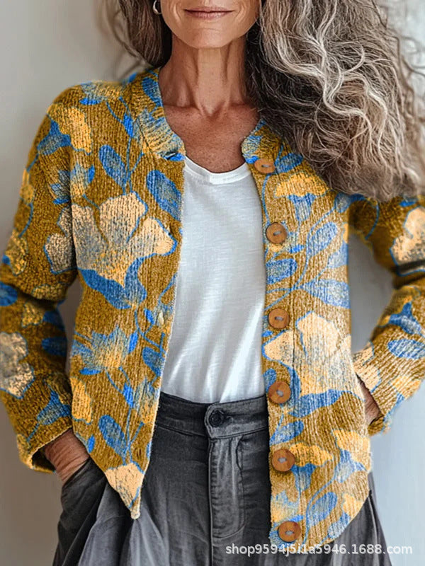 EMBROIDERED PATCHWORK CARDIGAN FOR WOMEN