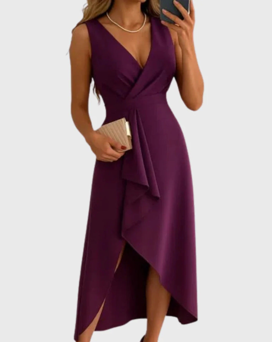 ASYMMETRIC WRAP MAXI DRESS FOR WOMEN