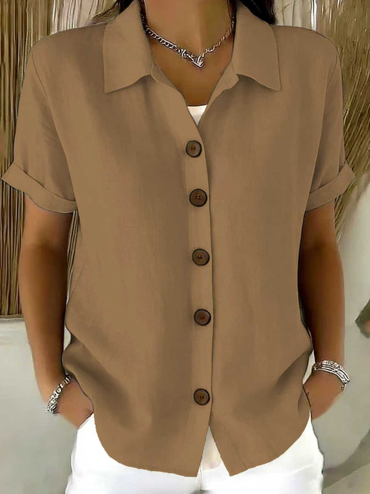 RELAXED COLLARED SHIRT FOR WOMEN