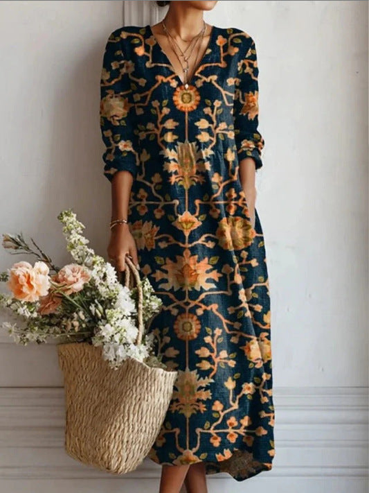 ABSTRACT PRINT DRESS FOR WOMEN