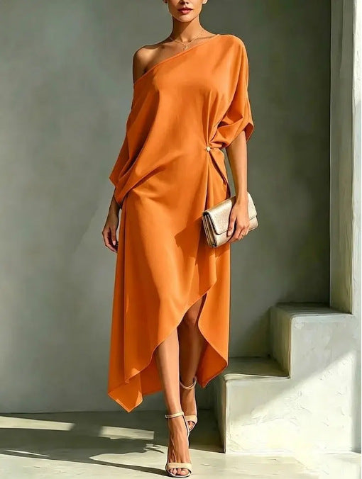 ASYMMETRIC FLOWING DRESS FOR WOMEN