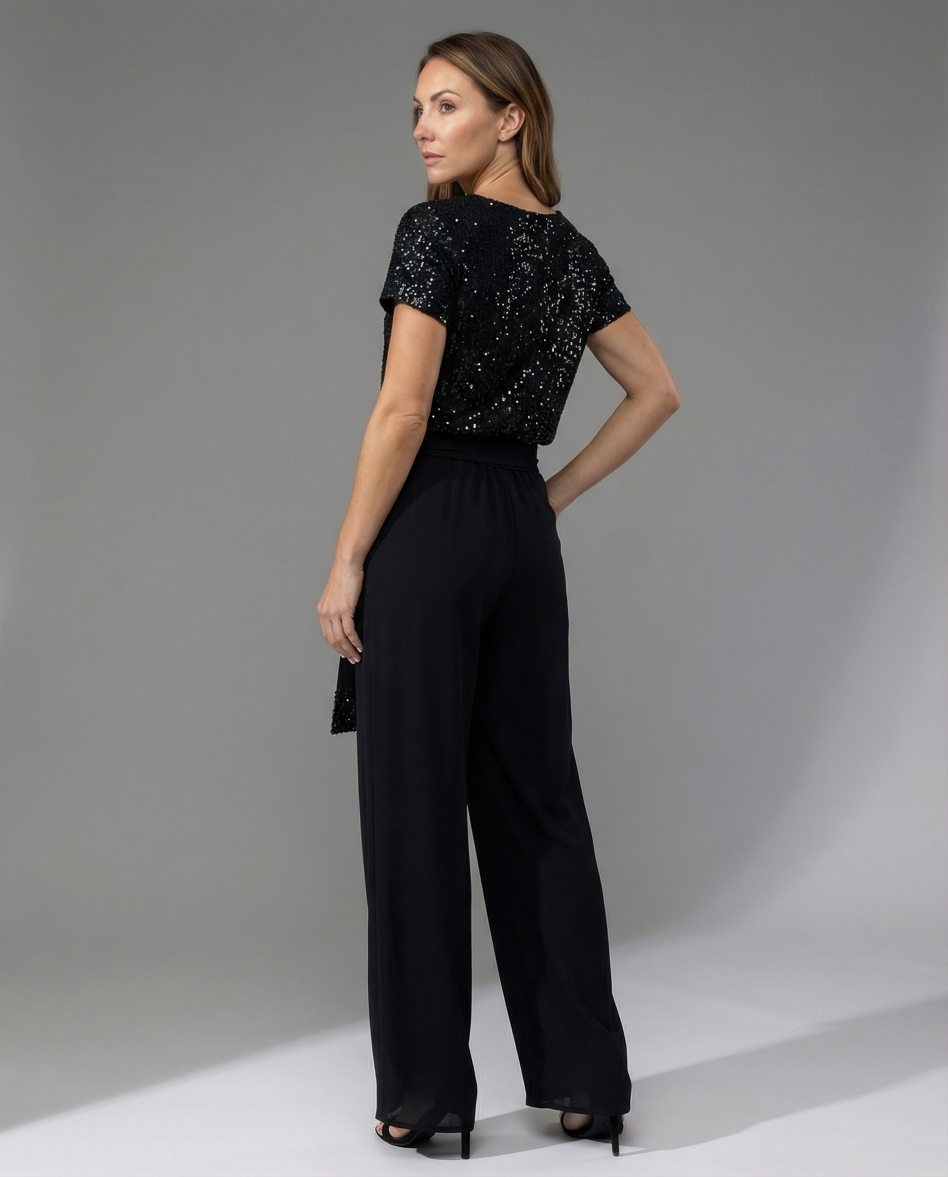 SEQUIN WIDE LEG JUMPSUIT FOR WOMEN