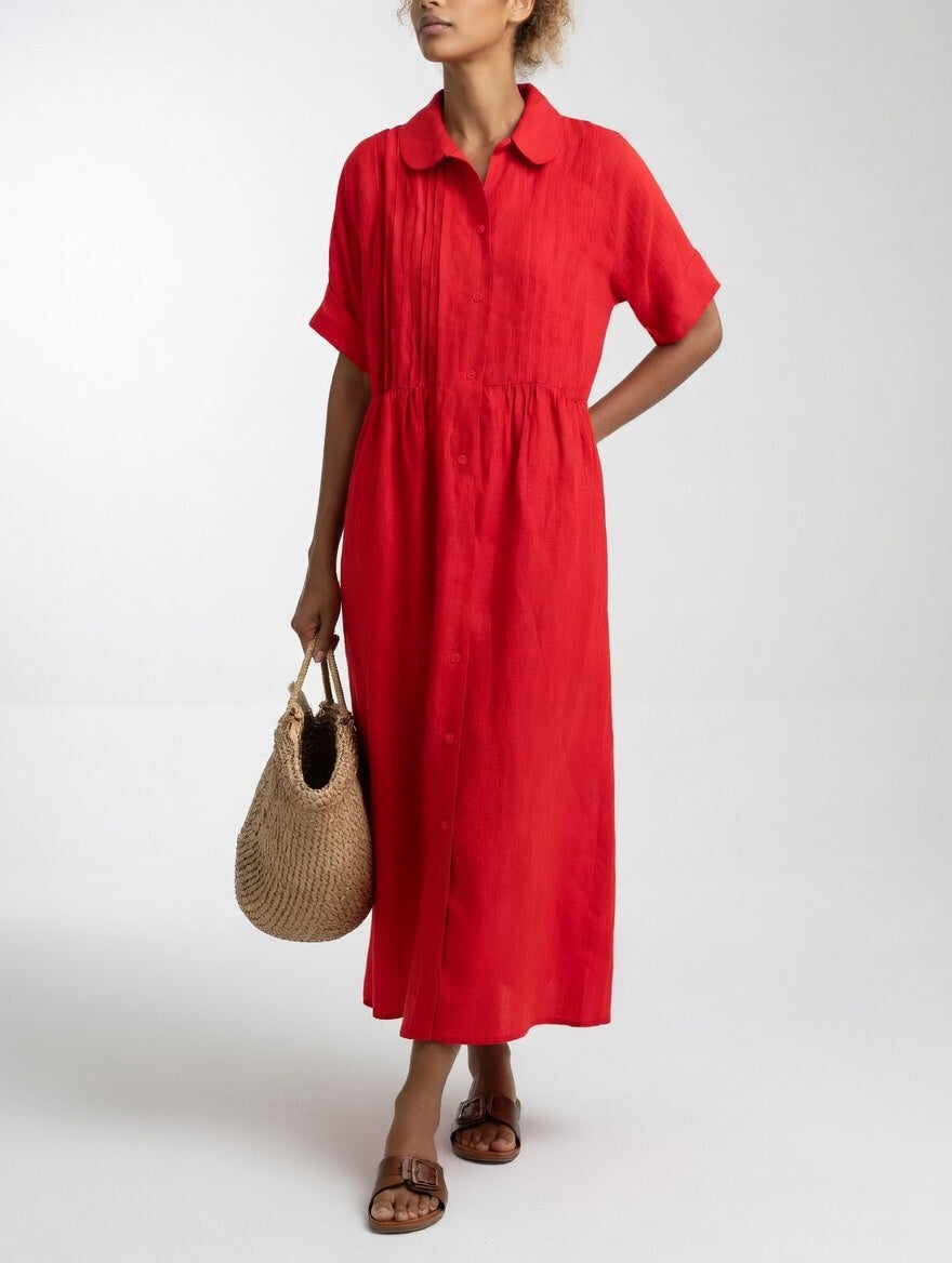 COTTON SHIRT DRESS FOR WOMEN