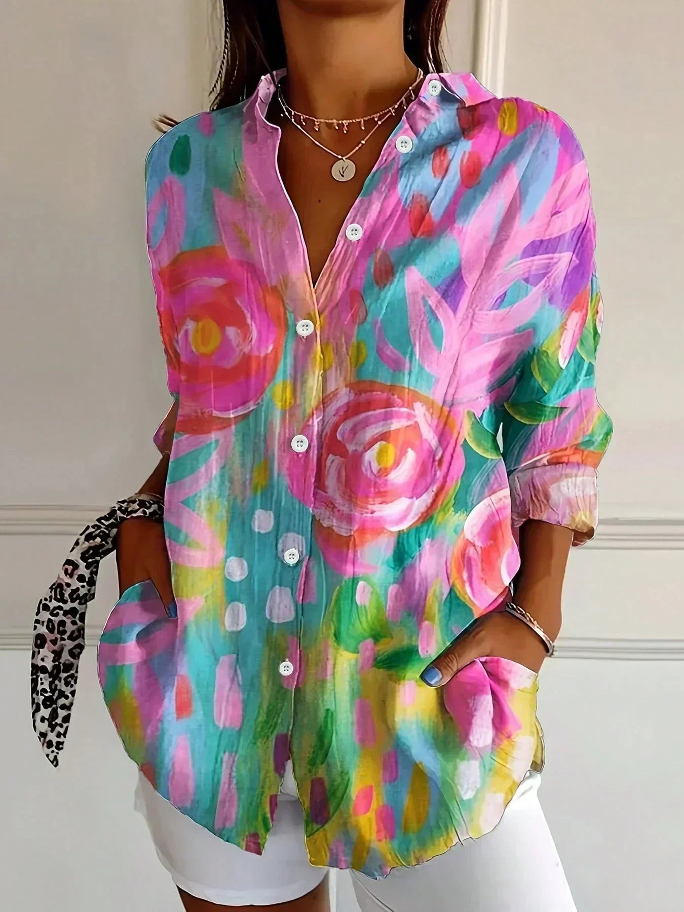 FLORAL PRINT BLOUSE FOR WOMEN