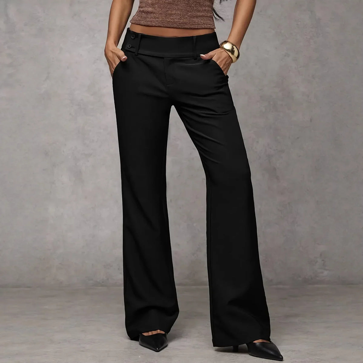 MID-RISE FLOWING PANTS FOR WOMEN