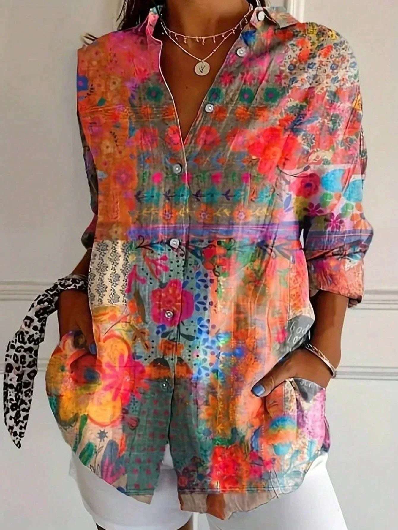 FLORAL PRINT BLOUSE FOR WOMEN