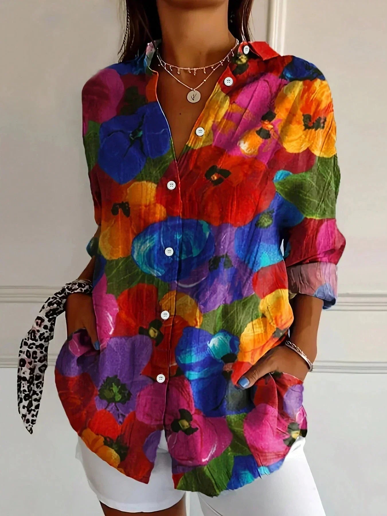 FLORAL PRINT BLOUSE FOR WOMEN