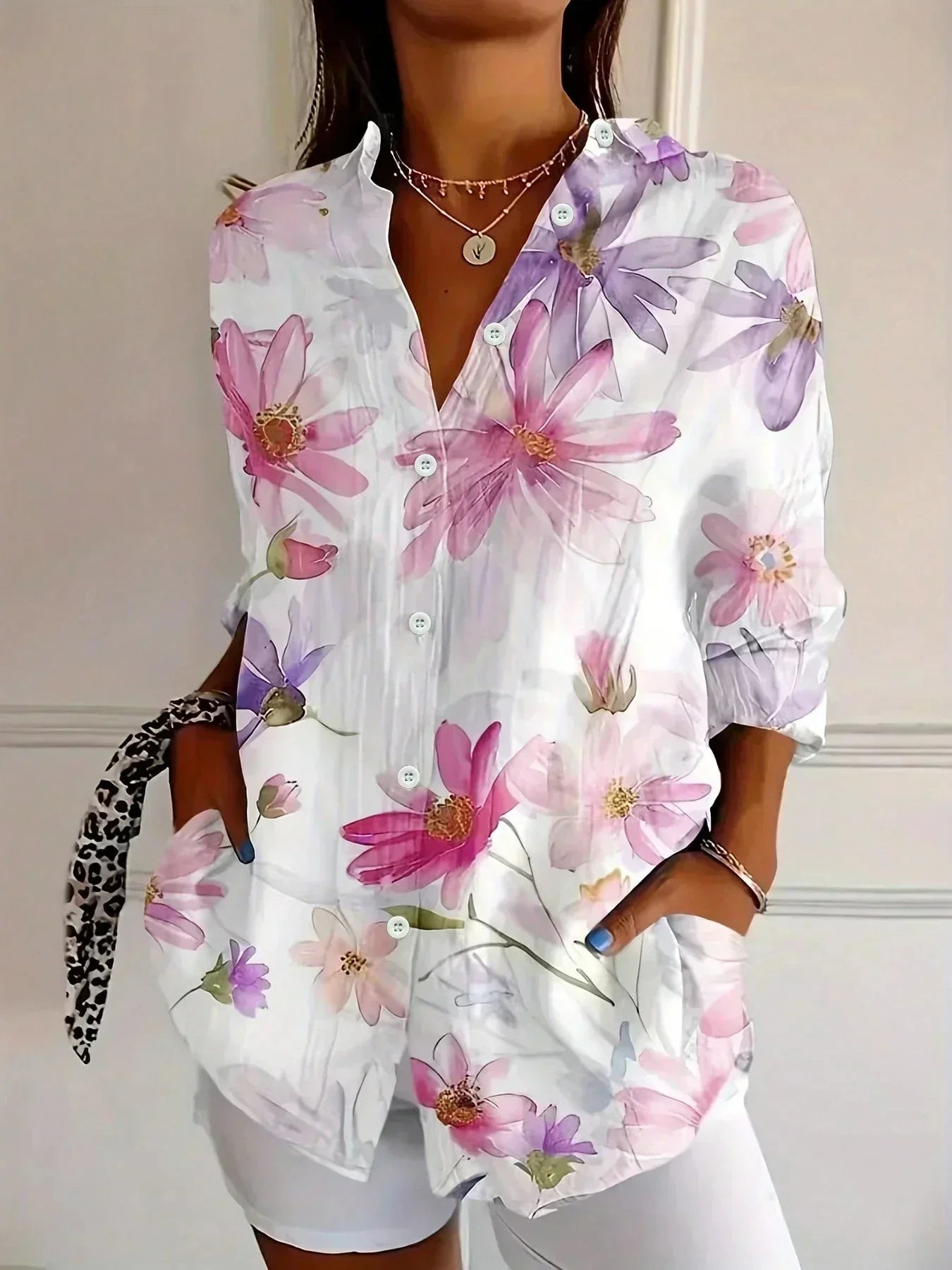 FLORAL PRINT BLOUSE FOR WOMEN