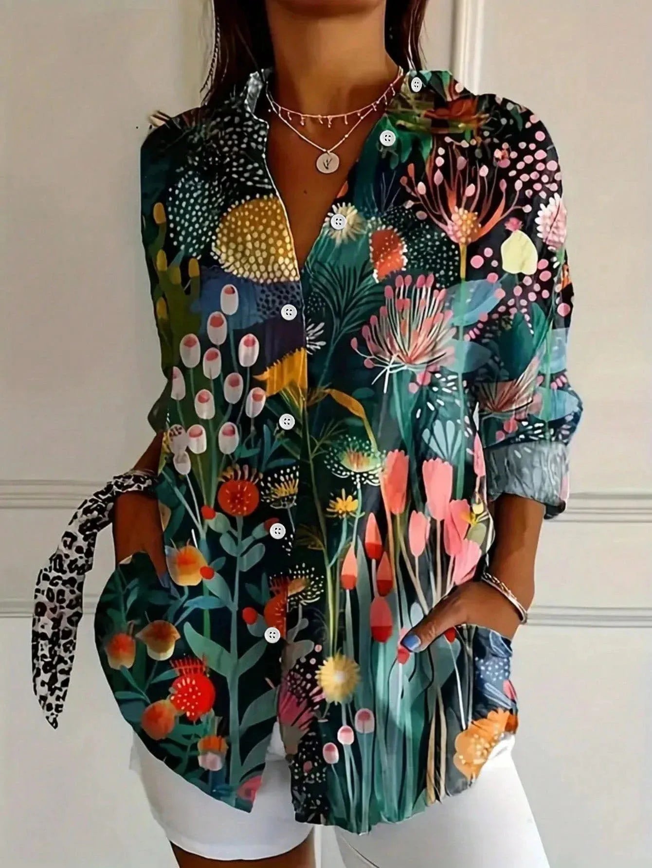 FLORAL PRINT BLOUSE FOR WOMEN