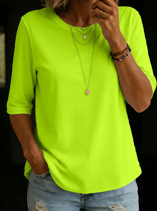 RELAXED MID-SLEEVE T-SHIRT FOR WOMEN