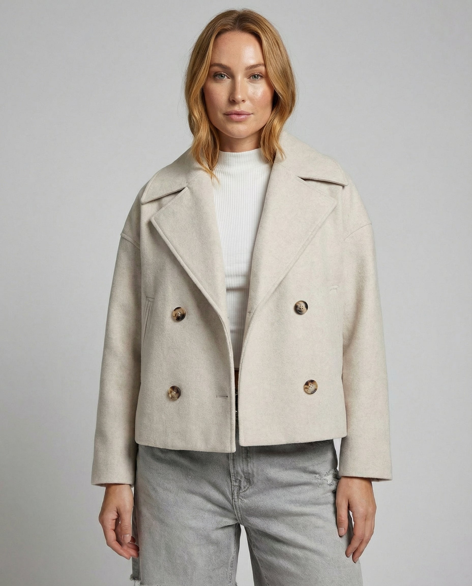 SHORT DOUBLE BREASTED JACKET FOR WOMEN