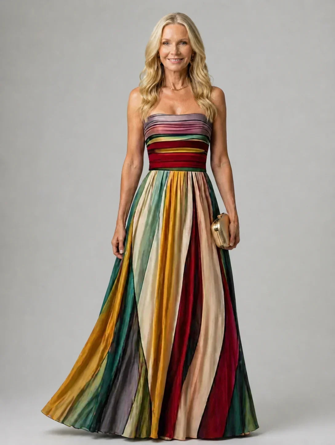 STRAPLESS A-LINE DRESS FOR WOMEN