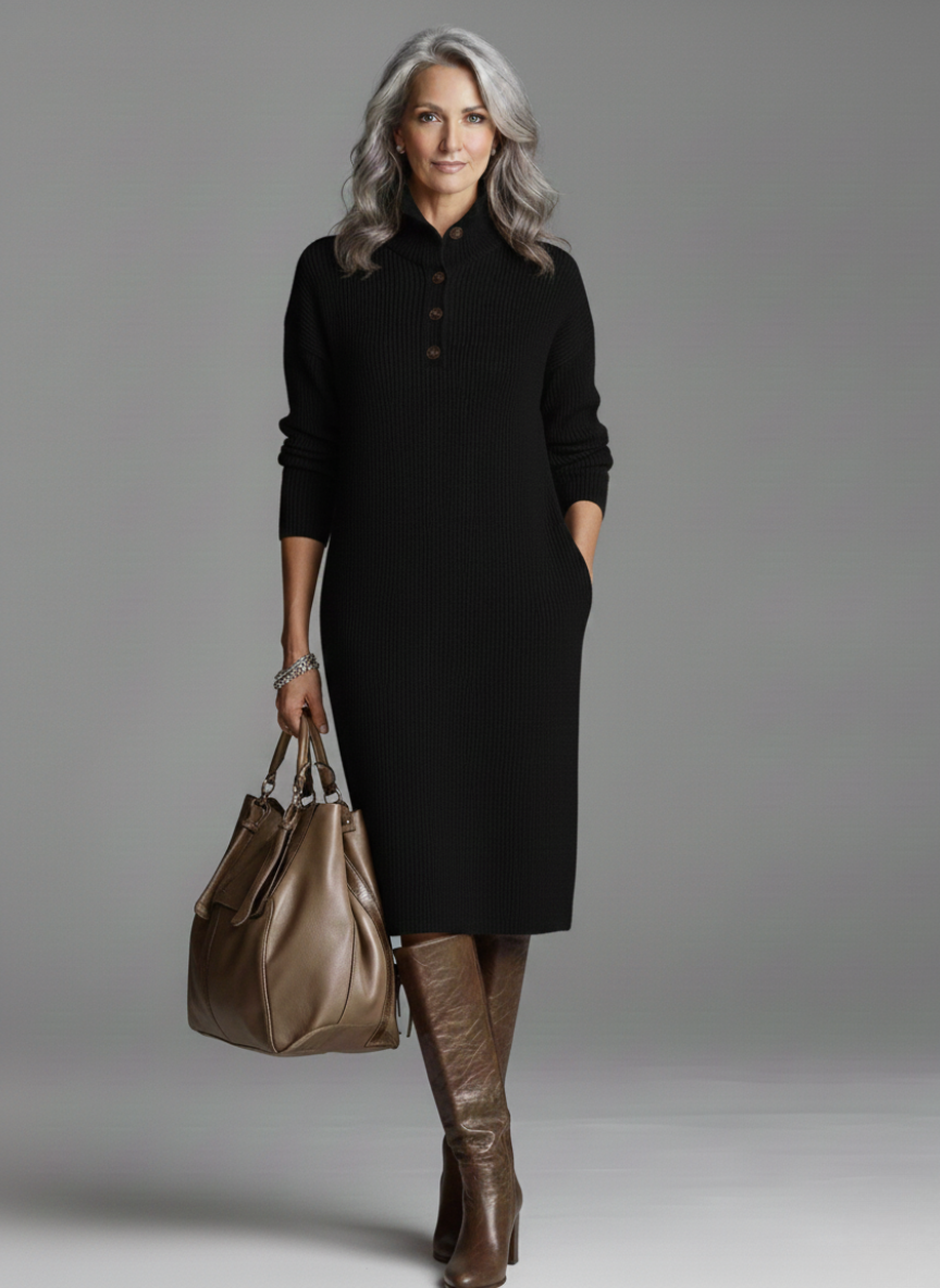 RIBBED MIDI DRESS FOR WOMEN