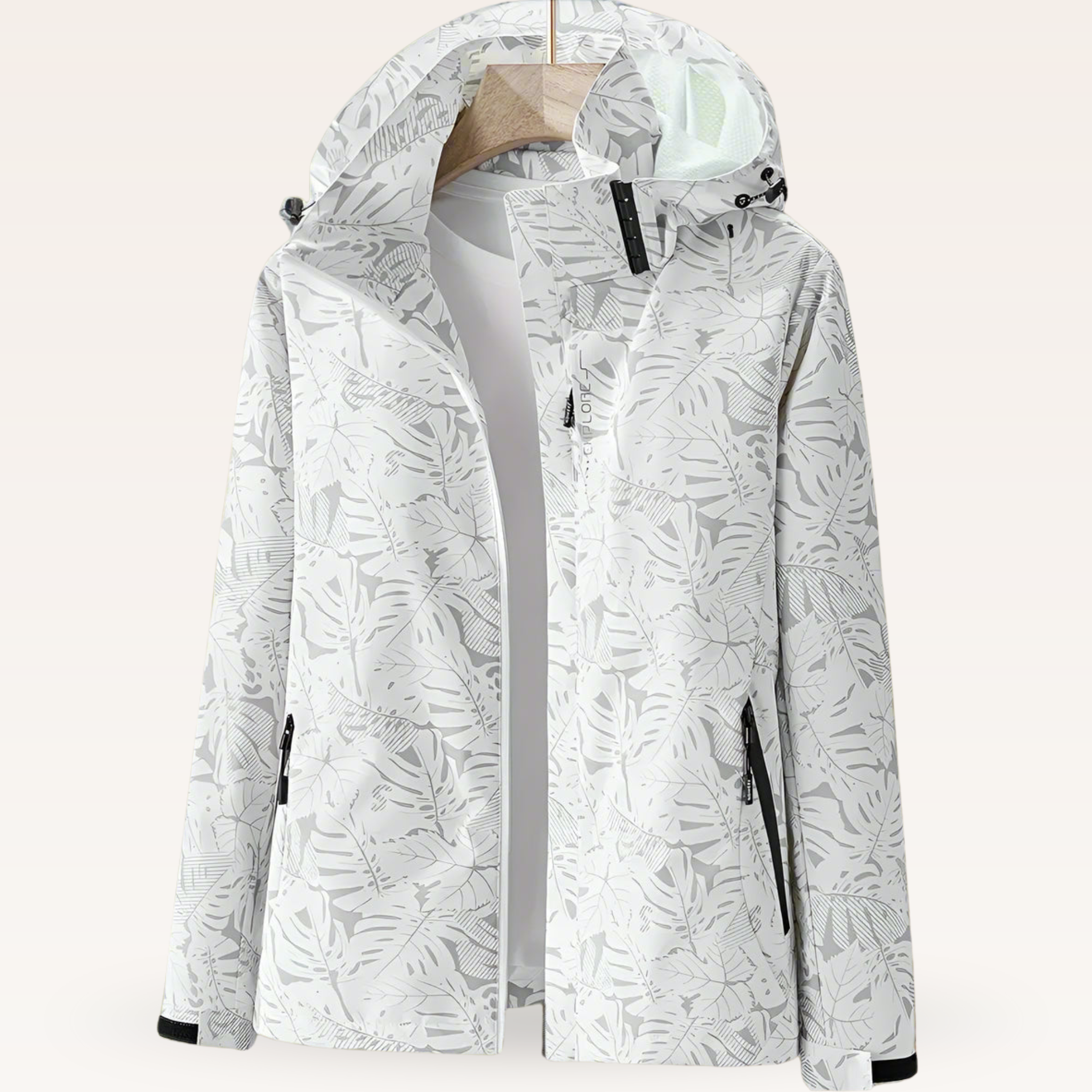 LEAF PRINT JACKET FOR WOMEN