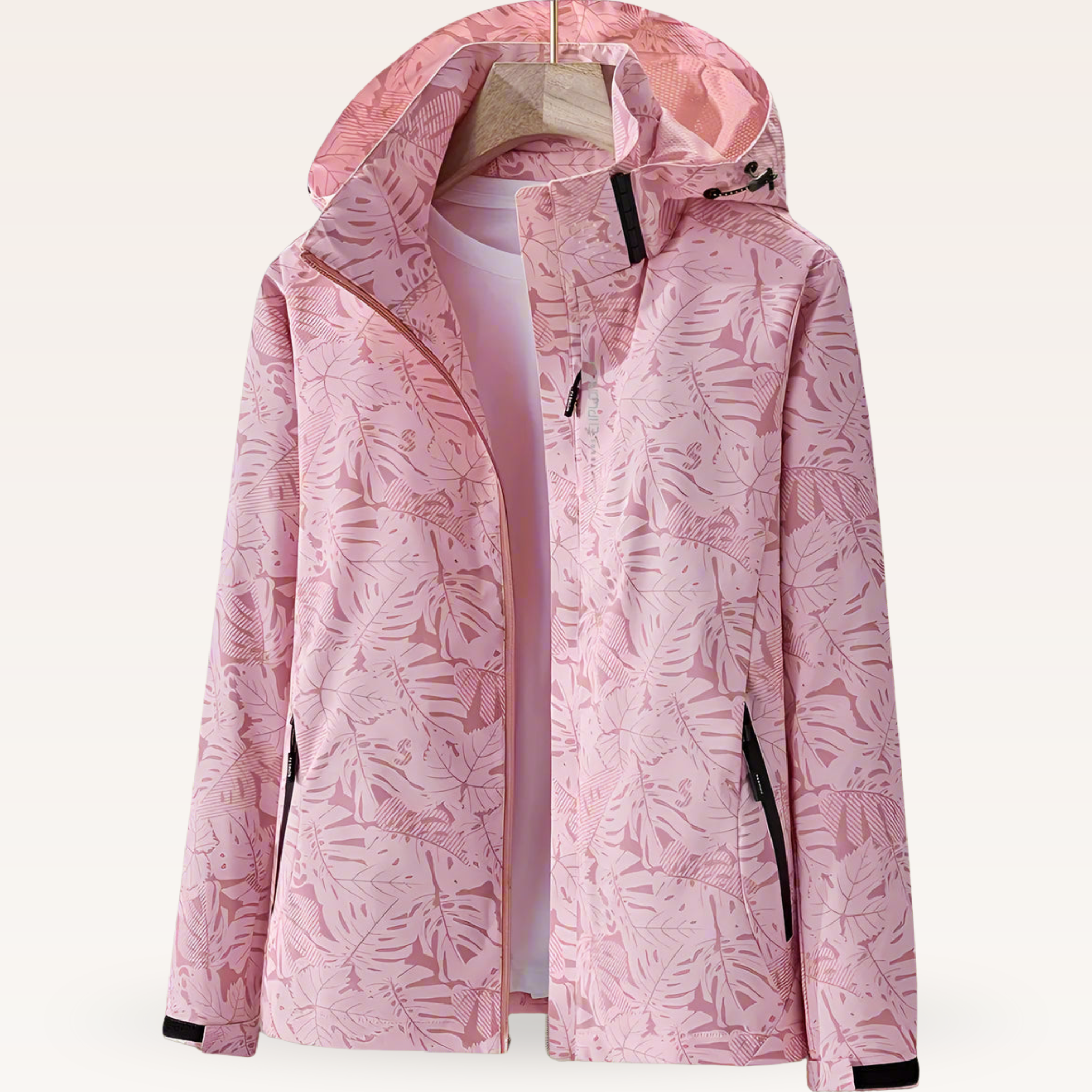 LEAF PRINT JACKET FOR WOMEN