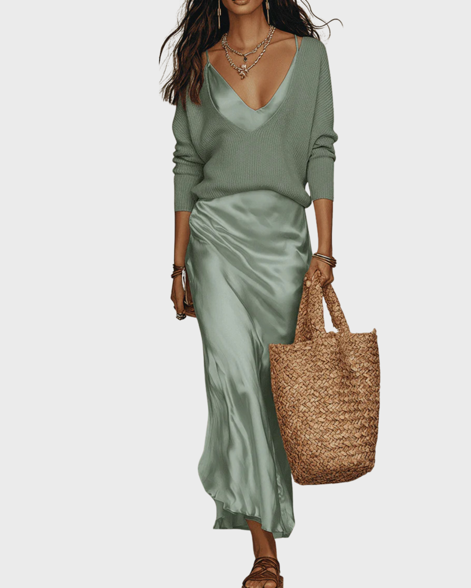 SATIN BLOUSE DRESS FOR WOMEN