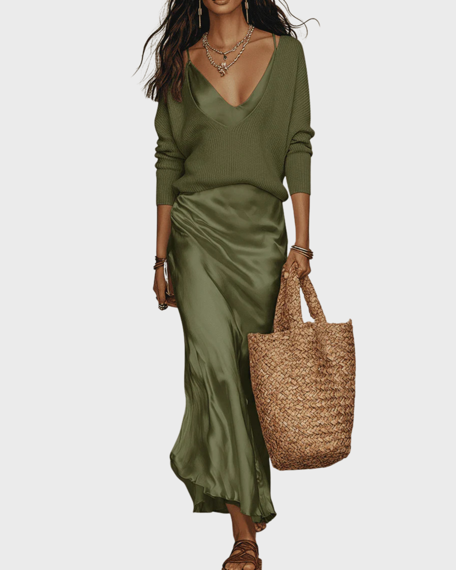 SATIN BLOUSE DRESS FOR WOMEN
