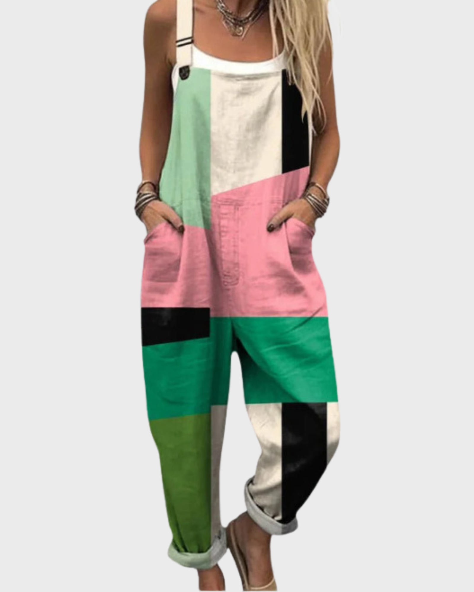 FLORAL WIDE LEG OVERALLS FOR WOMEN