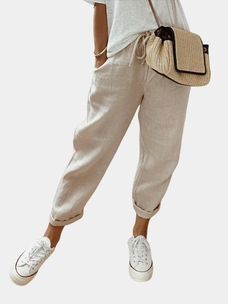 FLOWS LINEN TROUSERS FOR WOMEN
