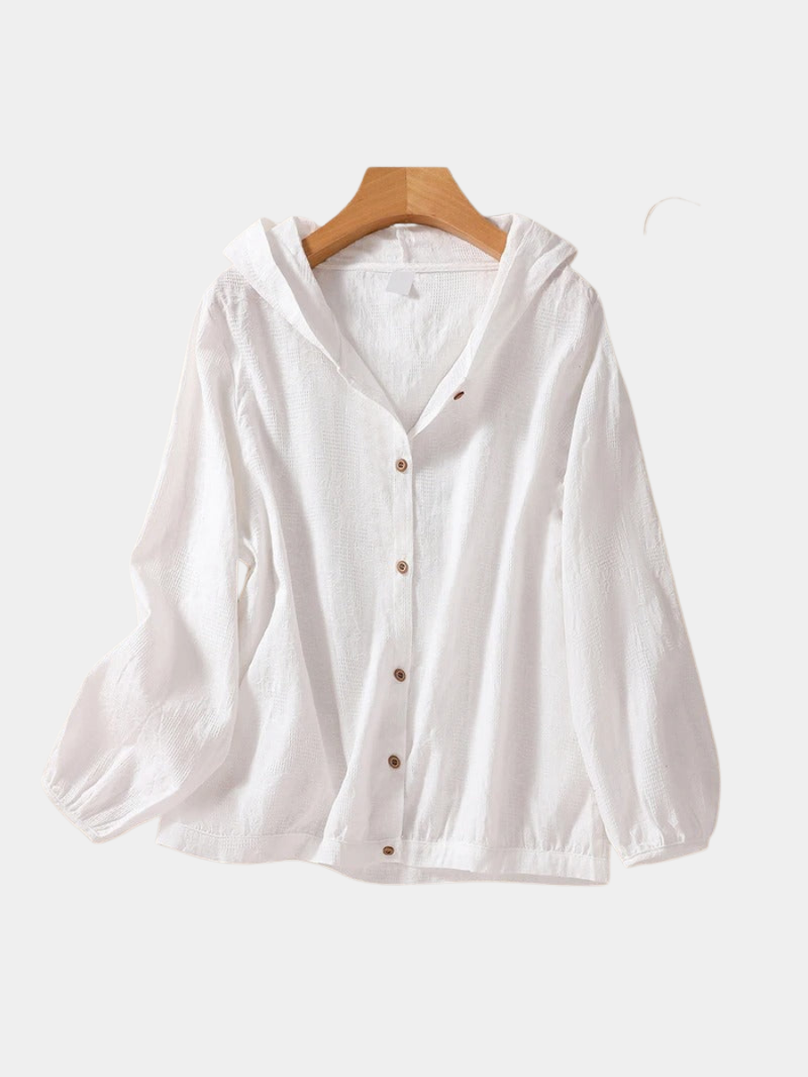 RELAXED LINEN HOODIE FOR WOMEN