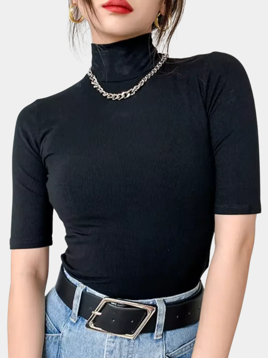 SLIM FIT TURTLENECK TOP FOR WOMEN