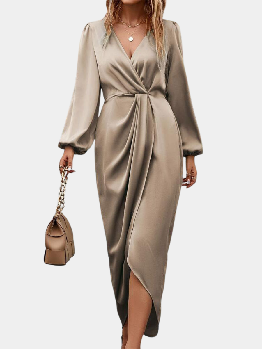 MIDI WRAP DRESS FOR WOMEN
