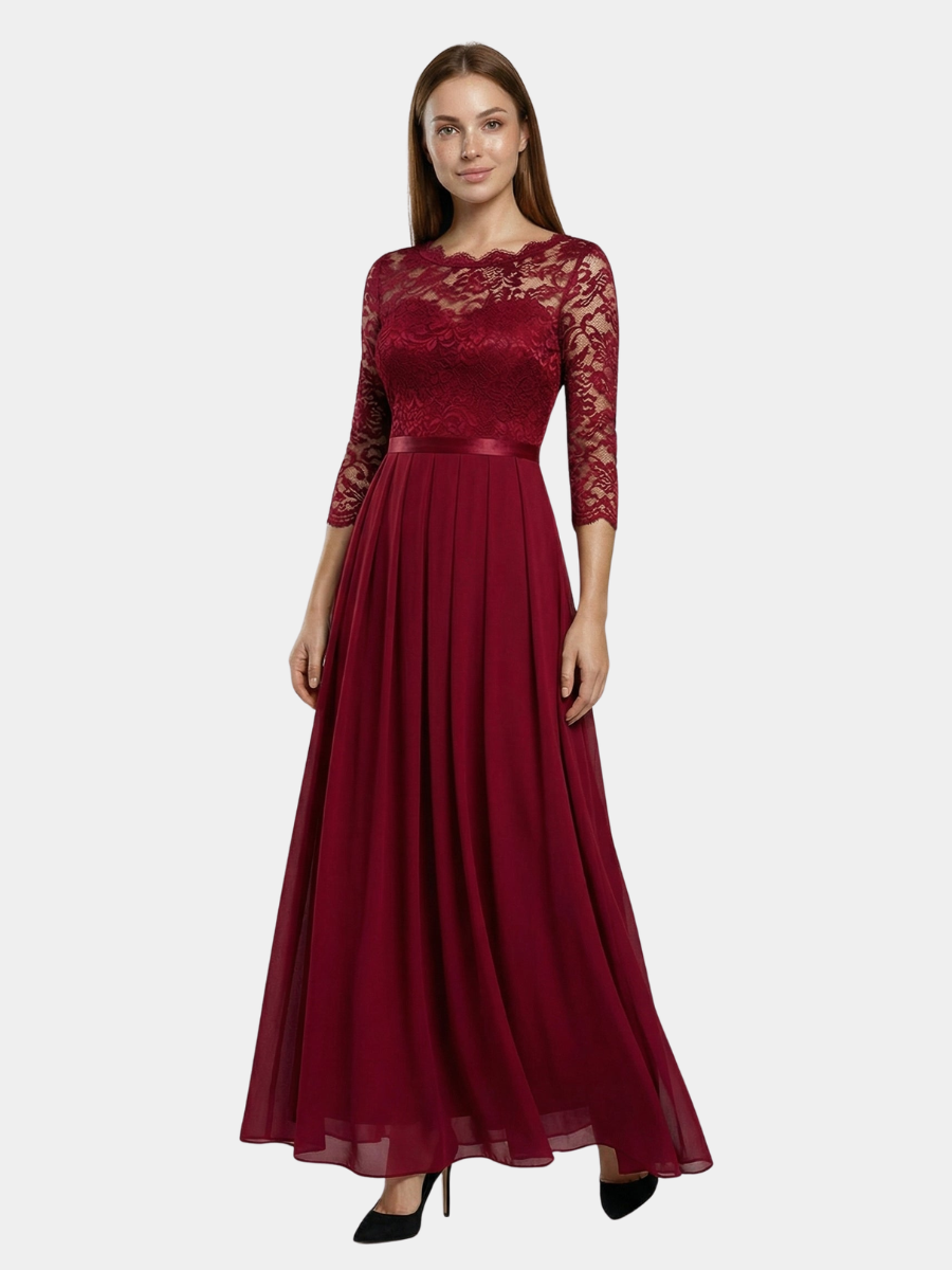 RIBBED LACE BRIDESMAID DRESS FOR WOMEN