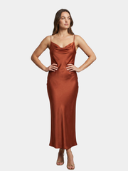 SATIN MIDI DRESS FOR WOMEN