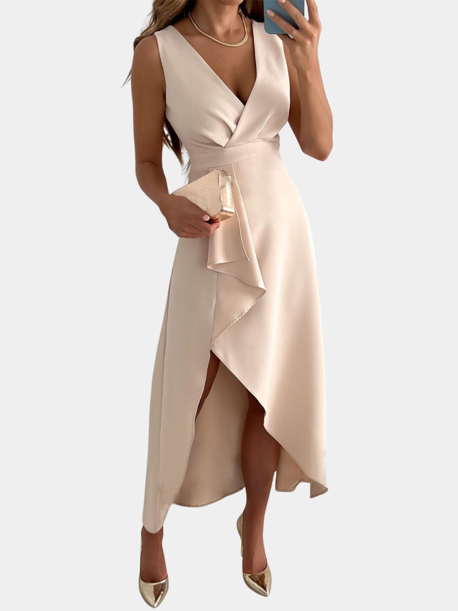ASYMMETRIC WRAP MAXI DRESS FOR WOMEN