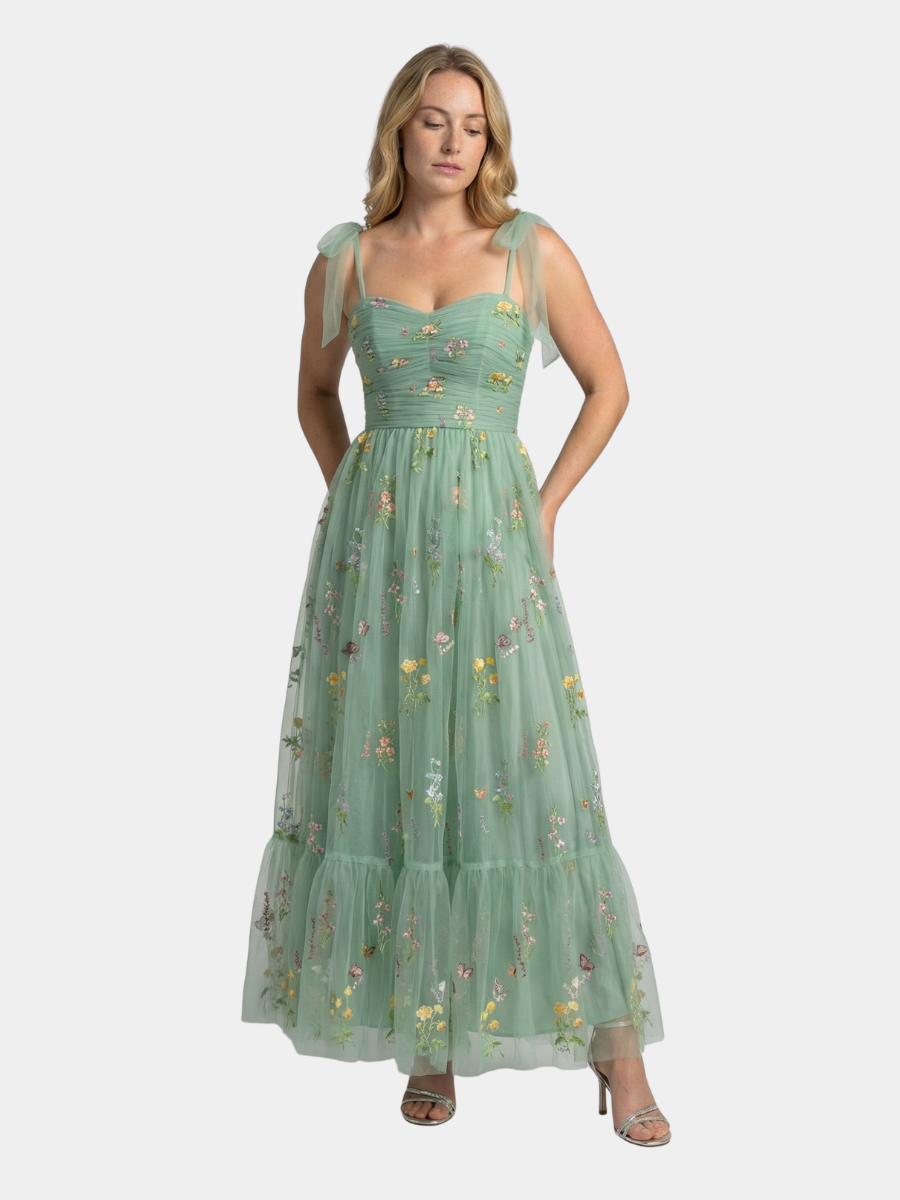 EMBROIDERED TULLE GOWN FOR WOMEN
