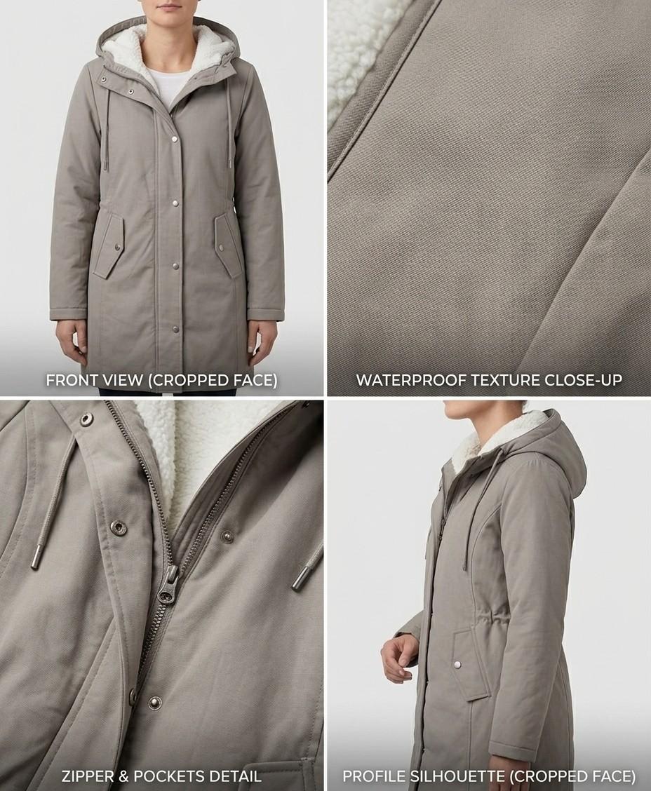 WINTER FLEECE-LINED PARKA FOR WOMEN
