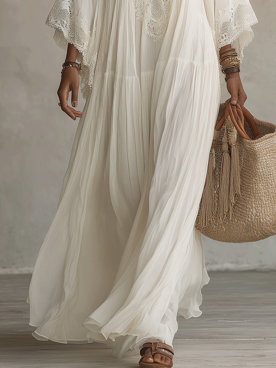 FLOWING LACE MAXI DRESS FOR WOMEN