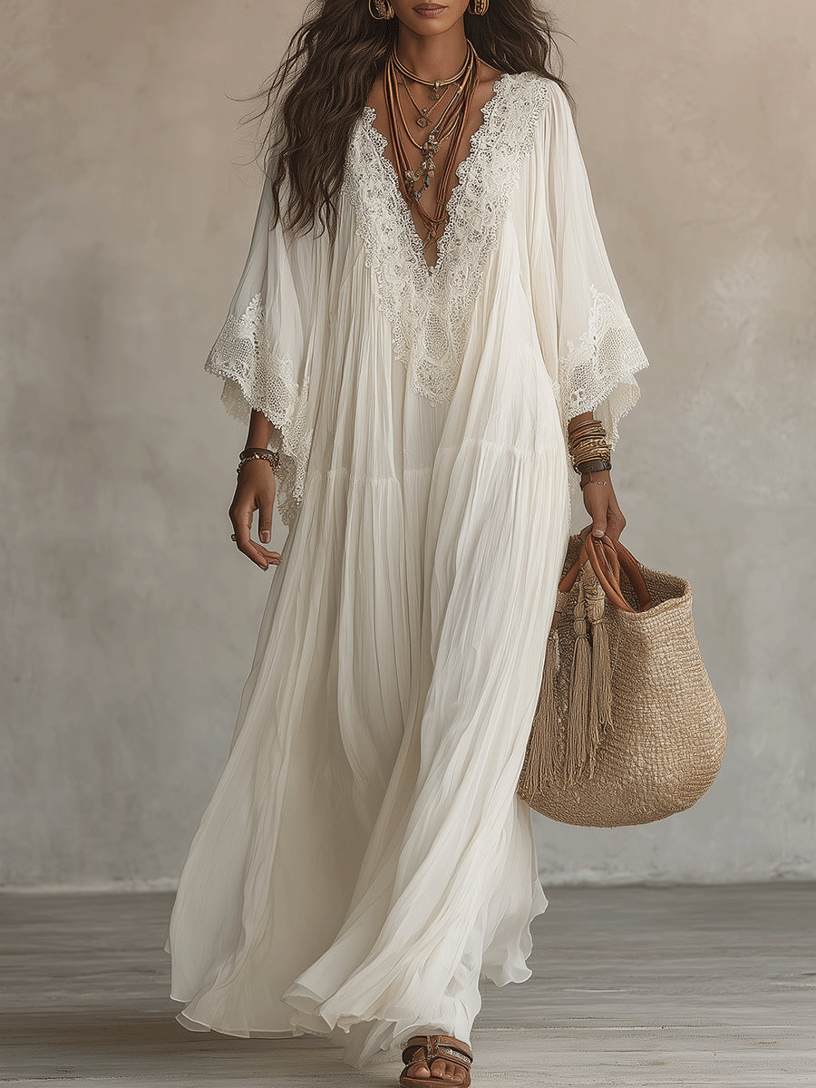FLOWING LACE MAXI DRESS FOR WOMEN