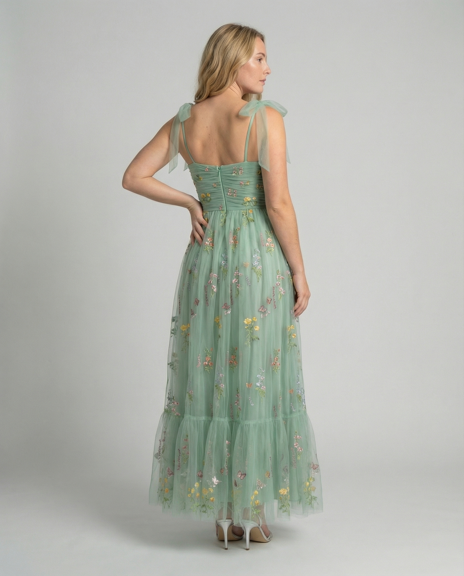 EMBROIDERED TULLE GOWN FOR WOMEN