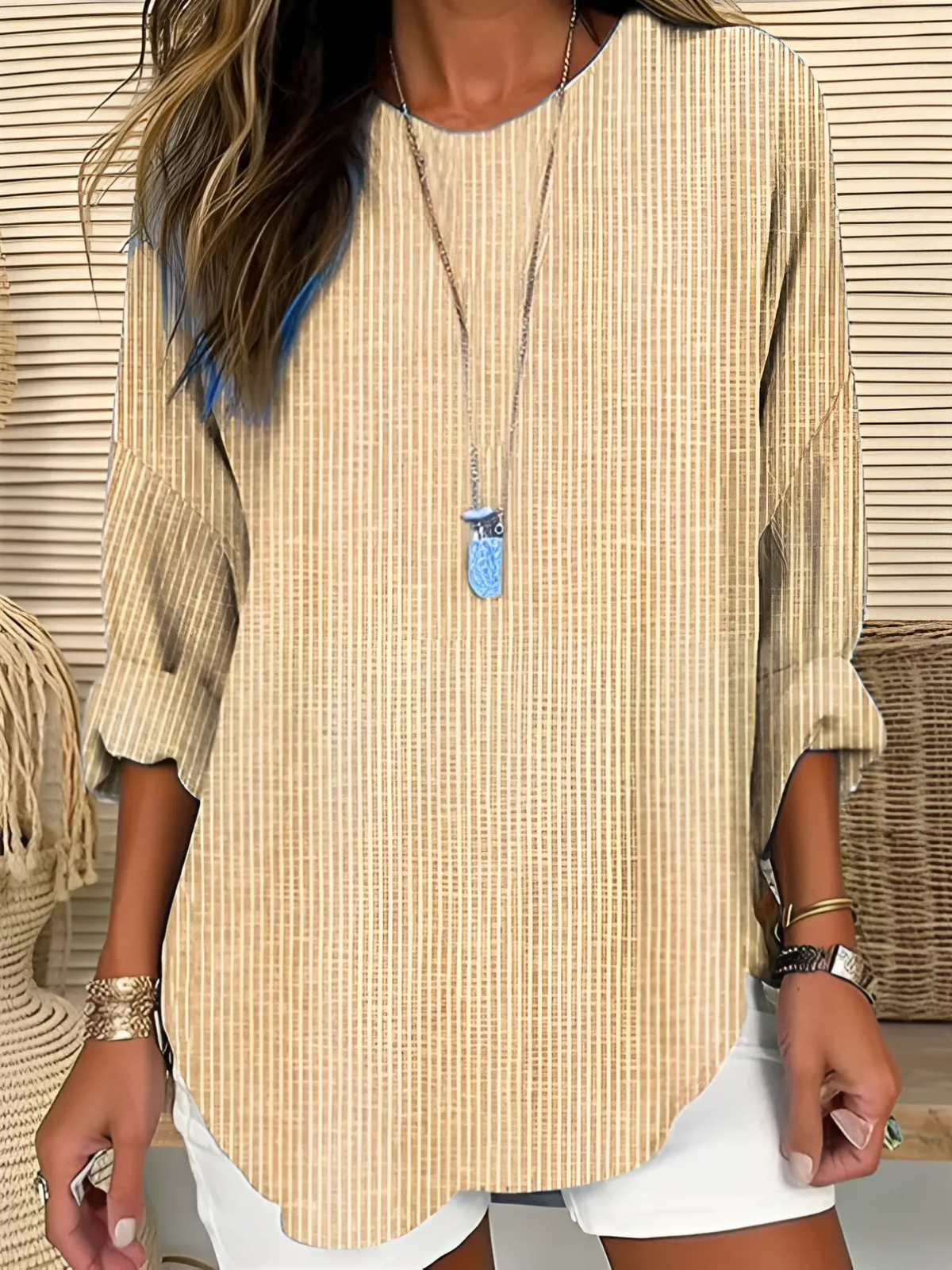 RELAXED STRIPED BLOUSE FOR WOMEN